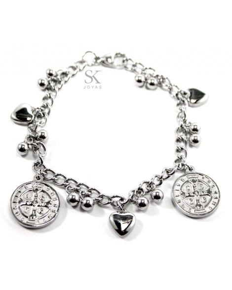 ( P427 ) Pulsera con Dijes San Benito A.Q.