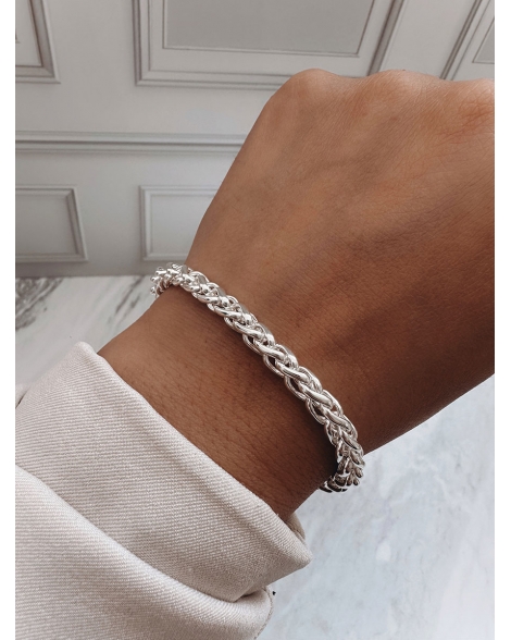 ( P866 ) Pulsera Espiga Acero Blanco