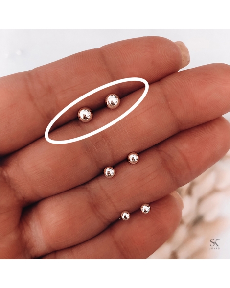 ( PA4012 ) Aros Bolita de Plata 4MM