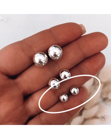 ( PA4013 ) Aros Bolita de Plata 6MM