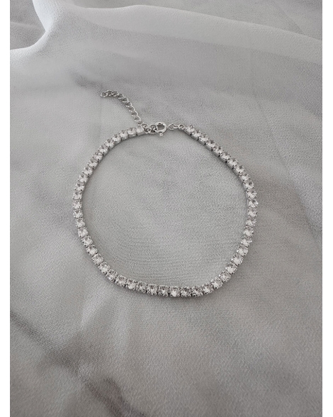 ( PEB32 ) Pulsera con Cubic Acero Blanco