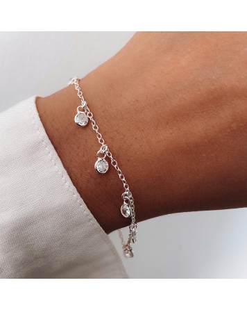 ( PP395 ) Pulsera con Circulos de Cubic Plata 925