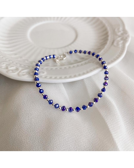 ( PP791 ) Pulsera con Cristales Azules  P.925