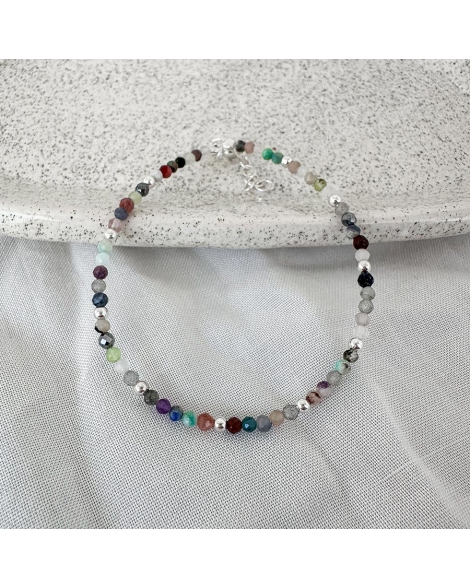 ( PP856 ) Pulsera con cristales Mix Cuarzos P.925