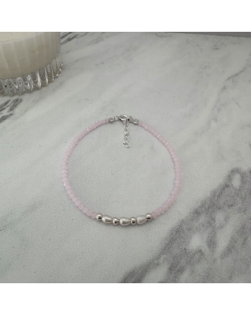 ( PP868 ) Pulsera con cristales Rosas P.925